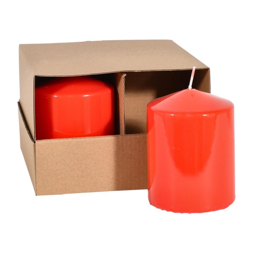 CANDELA MOCCOLO SMALTATA H.100XD.75 MM. ROSSO